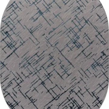 Ковер LIMAN ( ЛИМАН ) F164 - GRAY-D. BLUE ( Овал )