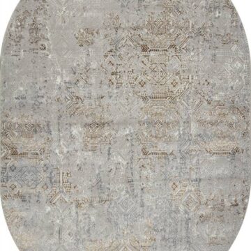 Ковер PALERMO ( ПАЛЕРМО ) F281 - GRAY - GREEN ( Овал )
