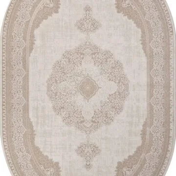 Ковер SIESTA ( СИЕСТА ) M029A - WHITE / LIGHT BEIGE ( Овал )
