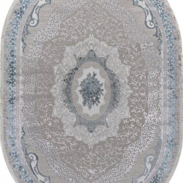 Ковер EFSAN ( ИФСАН ) Q010A - CREAM SHRINK / BLUE FDY ( Овал )