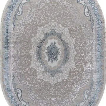 Ковер EFSAN ( ИФСАН ) Q010A - CREAM SHRINK / BLUE FDY ( Овал )