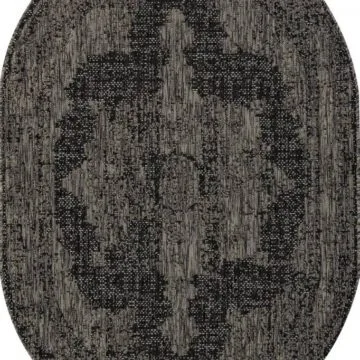 Ковер KAIR ( КАИР) S129 - BLACK-GRAY ( Овал)