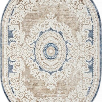Ковер ANTEP ( АНТЕП ) O1701 - 630 CREAM / BLUE ( Овал )