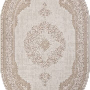 Ковер SIESTA ( СИЕСТА ) M029A - WHITE / LIGHT BEIGE ( Овал )